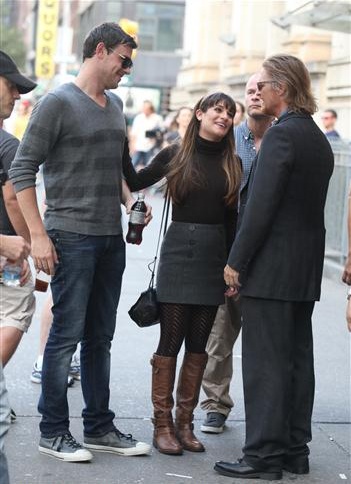  Lea Michele, Cory Monteith & Chris Colfer On Set in New York