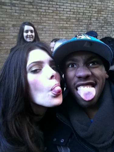  With fan Outside of "Live! With Kelly"