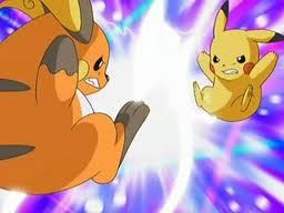  What causes Ash's Pikachu to battle a raichu in the pokemon episode: "Electric shock showdown"?