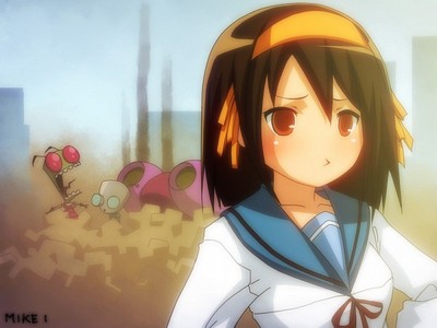 from what cartoon are the 2 guys behind Haruhi from?