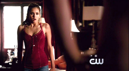 Damon's first words to Elena in this scene are..."You should learn to knock. What if I was, indecent?" True or False?