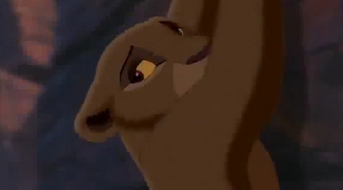  After Kiara fell with Zira in the gorge, who calls her name first?