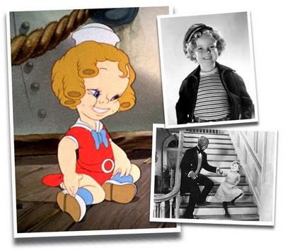 This caricature of Shirley Temple can be found in which 1939 Disney cartoon?