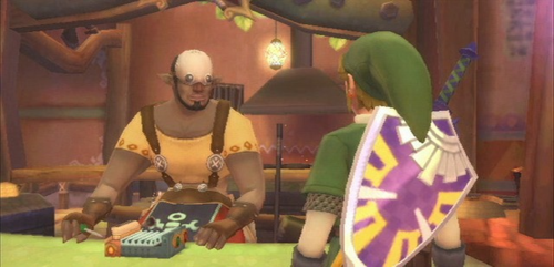  CHARACTERS - He runs the Scrap tindahan in the Bazaar where he will upgrade most of Link's equipment throughout the game