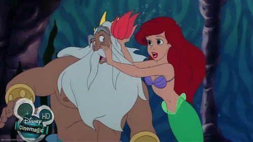 How many mermaid princesses (including Ariel) are in the scene "Ariel in Love"?