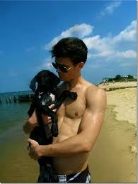 What is the name of Grant Gustin's dog?