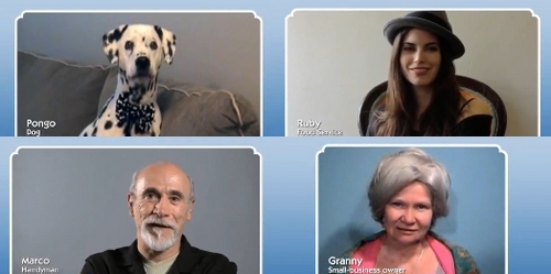 Which of these captions do not match up with the ones in these characters dating profile's in the Singlebrooke video?