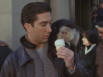 T/F David (Ross) said working with a monkey on the show was the hardest thing to do?
