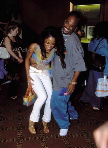 Aaliyah and Damon at the premiere of the’ Planet of the Apes’ movie
