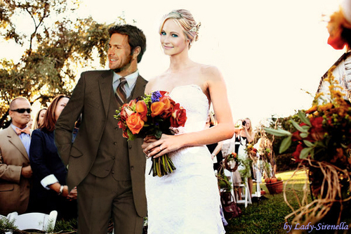  Caroline's wedding ( bride's escort isn't her father, but Alaric)