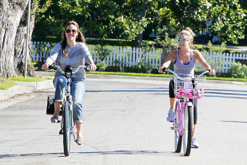  Haylie Duff and Ashley Tisdale went for a Sunday afternoon bike ride in Los Angeles
