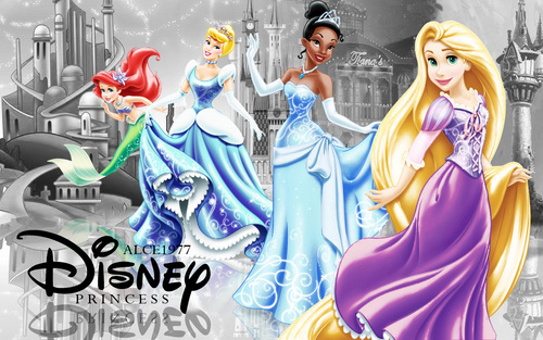  Disney Princesses Sparkly metalic dresses