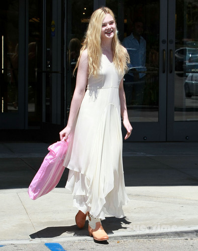 Elle Fanning shops at Nordstrom in Beverly Hills, August 17