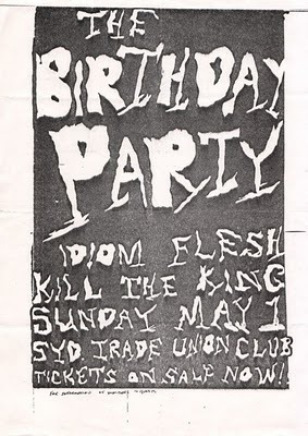  Birthday Party, flyer, Sydney, 1980