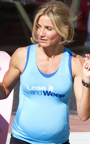  Cameron Diaz on the Atlanta, Georgia set of "What to Expect When You're Expecting" (August 23).