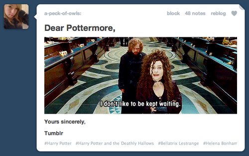  Dear Pottermore...