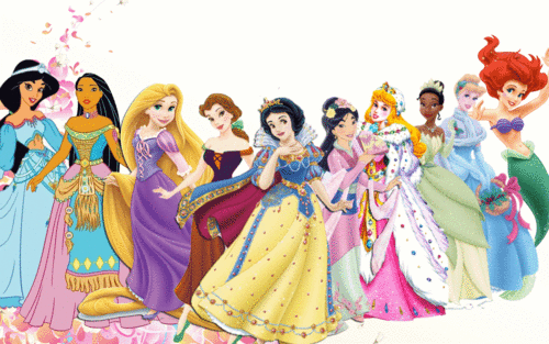 disney Princess Lineup With very unique dresses of some princesses