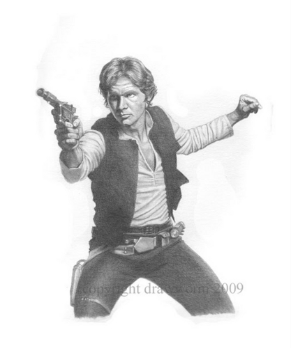  Han Solo Blaster Drawing