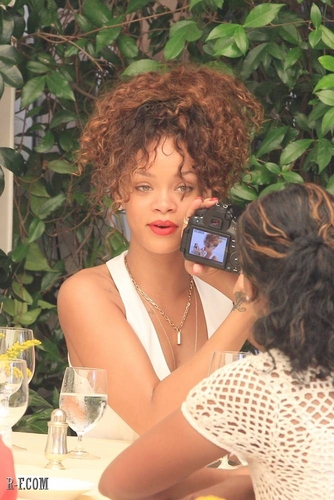 Rihanna - At a restaurant in Porto Fino - August 24, 2011