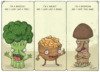  broccoli, walnut, jamur