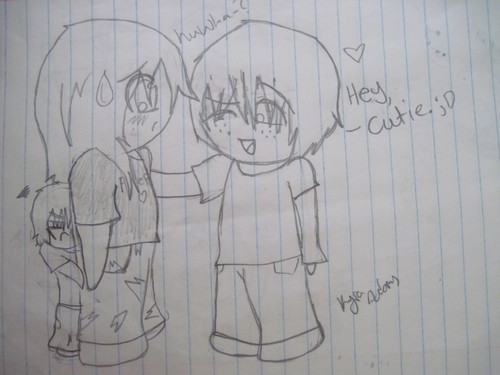  [Waaaay over-do art trade ^^;] Mikey flirting with Caleb.