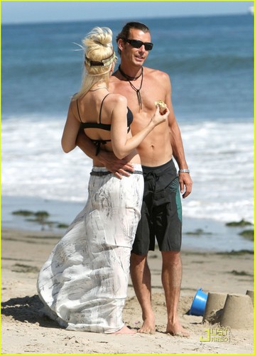 Gwen Stefani Hits the Beach with Her Boys