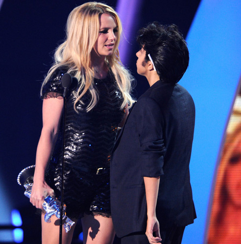 Lady GaGa Presents Britney Spears with mtv Award
