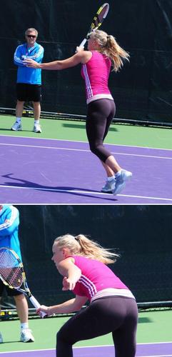 Caroline Wozniacki in Practice Perfect Volley