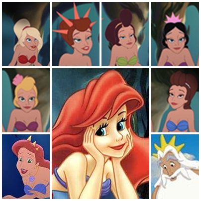  Ariel, her sisters and father