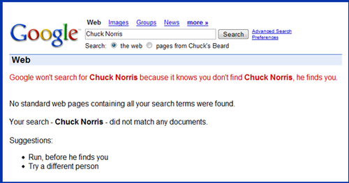  Chuck Norris vs 谷歌 search...