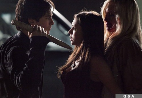  Damon tries to kill Caroline