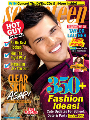  Taylor Lautner on the cover of Seventeen Magazine - october 2011!