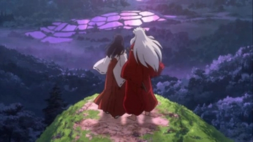 in the sunset: kagome and inuyasha