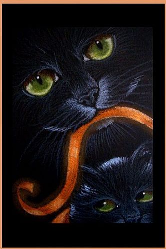  ღ Black Cat with a Ribbon
