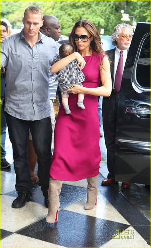  Victoria Beckham & Baby Harper Hit NYC
