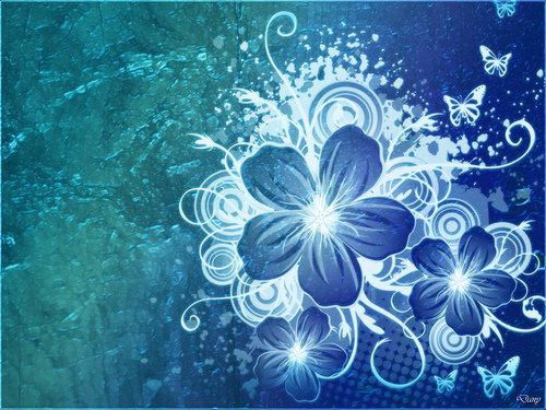  blue flor wallpaper
