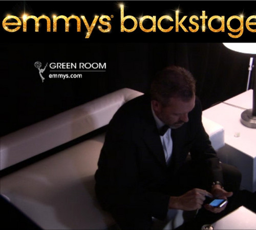 Hugh Laurie Backstage at the Emmys Awards 2011 