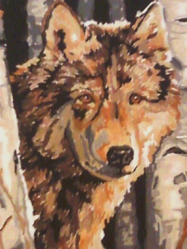  My serigala, wolf Painting