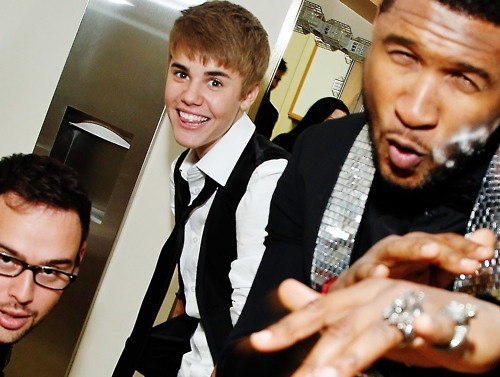  usher and Justin Bieber <3