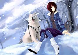  animê girl with dog