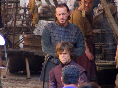  Game of Thrones- Season 2- Tyrion and Bronn on set