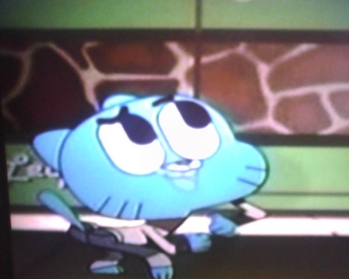  Gumball flexing his muscles