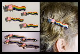 Nyan hair clip