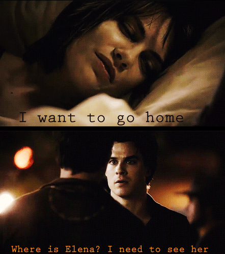  Damon's घर is with Elena ♥