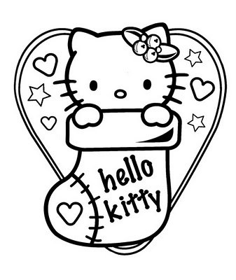  Hello Kitty Рождество Coloring Page