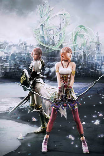 Final Fantasy XIII 2 Lightning and Serah Artwork