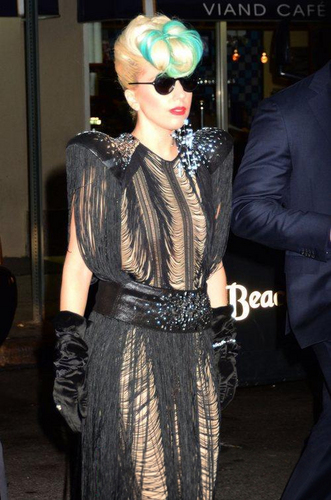  Gaga leaving Sting‘s concert in NYC