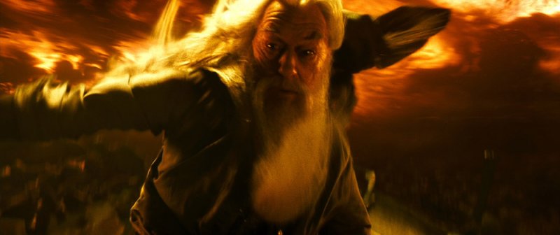 Dumbledore and his fire in the cave