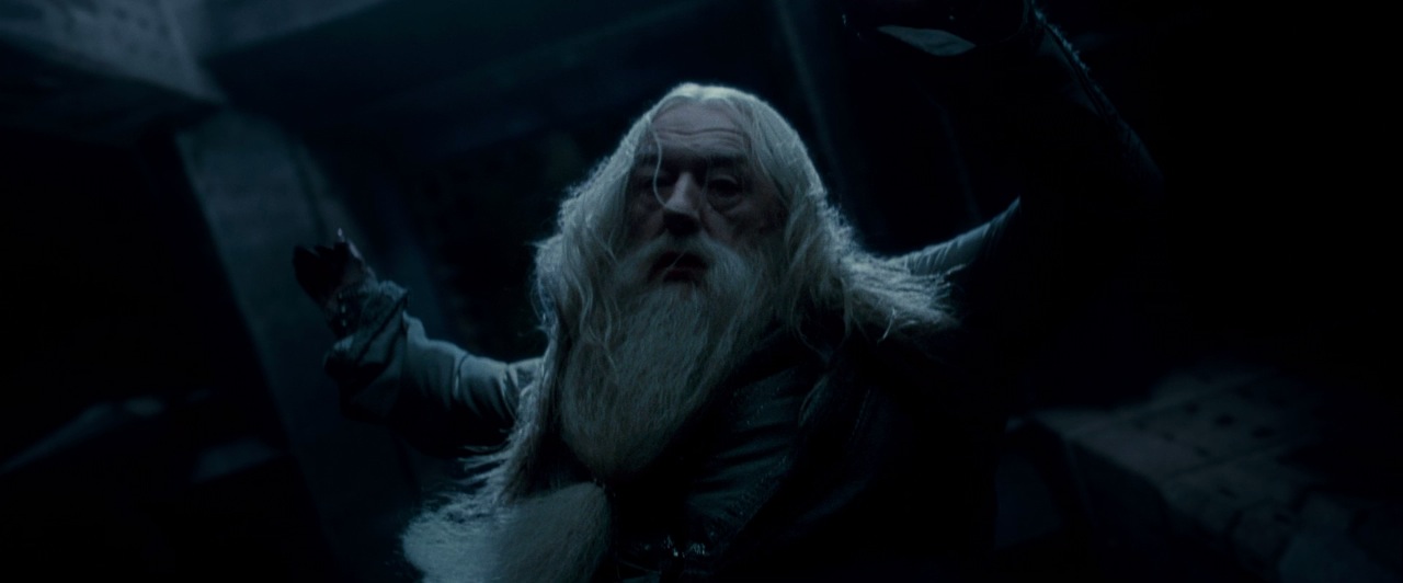 Dumbledore falling off the tower