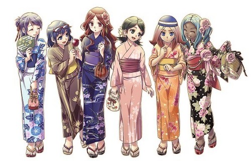  Inazuma girls: 和服